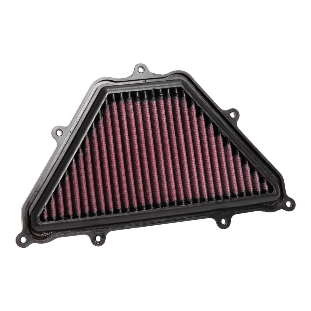 Durable motorcycle air filter replacement with advanced filtration media for clean engine airflow