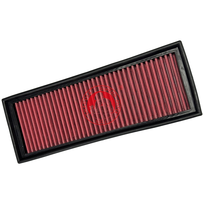 Reusable engine air filter element with premium and advanced filtration material